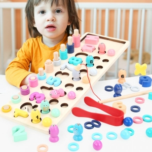 Joc Montessorii din Lemn 4 in 1 - Joc de Pescuit si Cifre 4 in 1 [4]