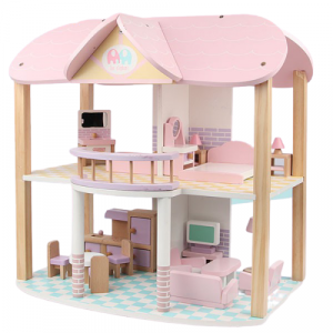 Casuta de papusi  lemn Msn mobilata - Wooden House Dolls [1]