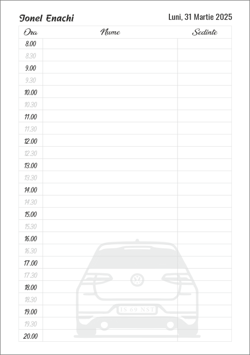 Agenda personalizata zilnica pentru programari [2]