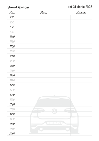 Agenda personalizata zilnica pentru programari [1]