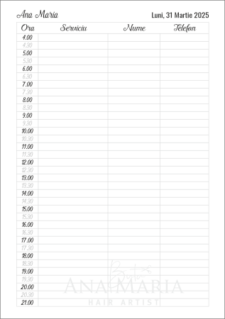 Agenda personalizata zilnica pentru programari [2]