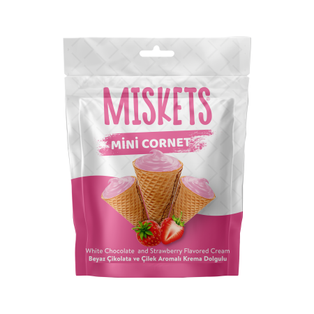 Snack & Drink - Cornet whitechoco strawberry 50g