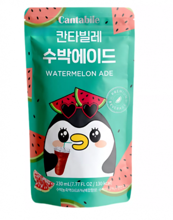 Fruit Juice/Soda/Soy Drinks - Pouch watermelon 230ml Cantabile