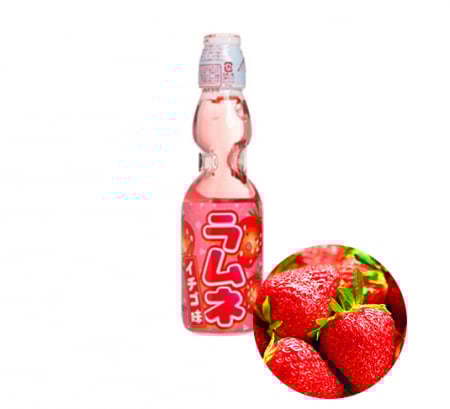 Fruit Juice/Soda/Soy Drinks - Ramune Strawberry 200ml Hatakosen