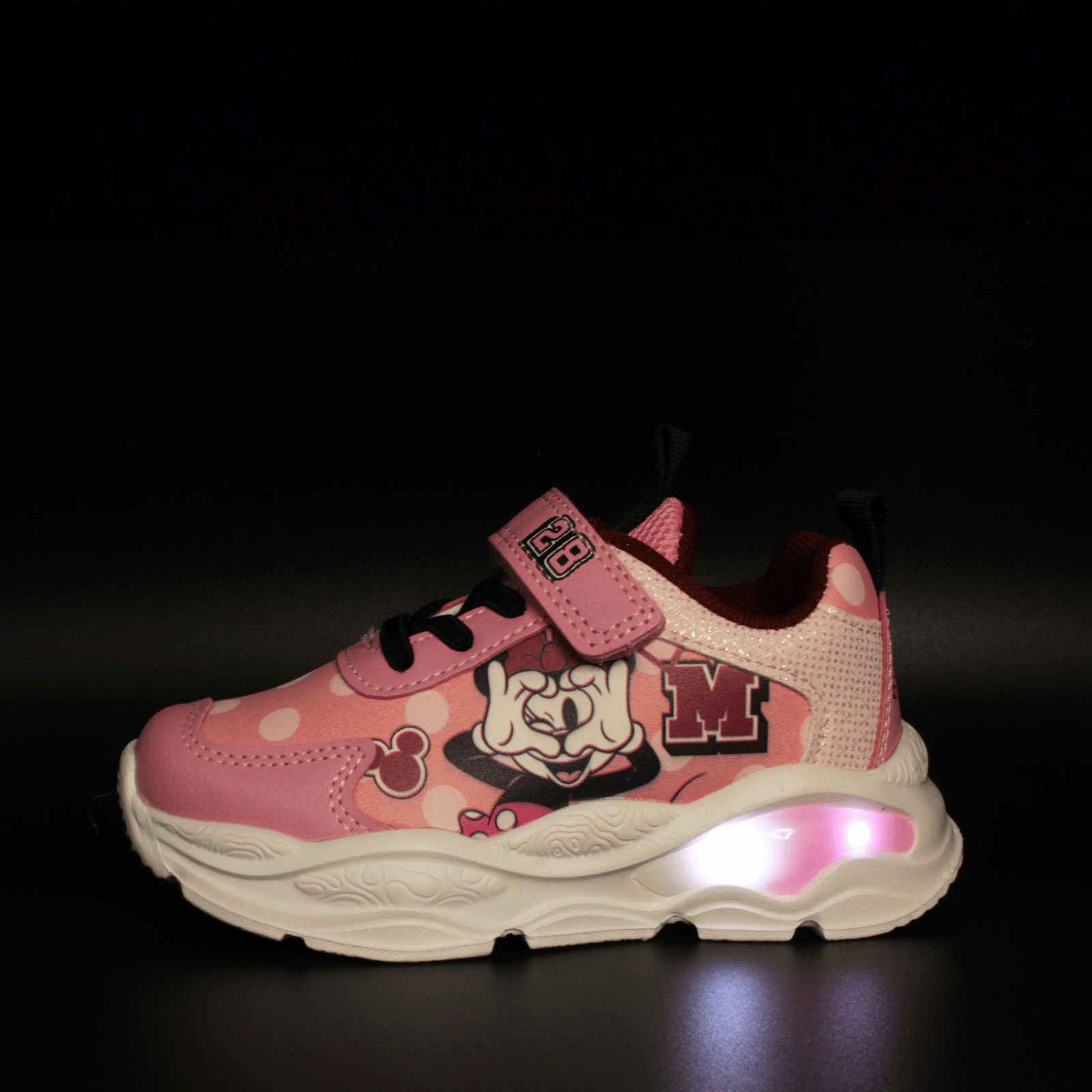 Pantofi sport cu luminite Minnie Mouse, 011895 roz, marimi 24-32 EU