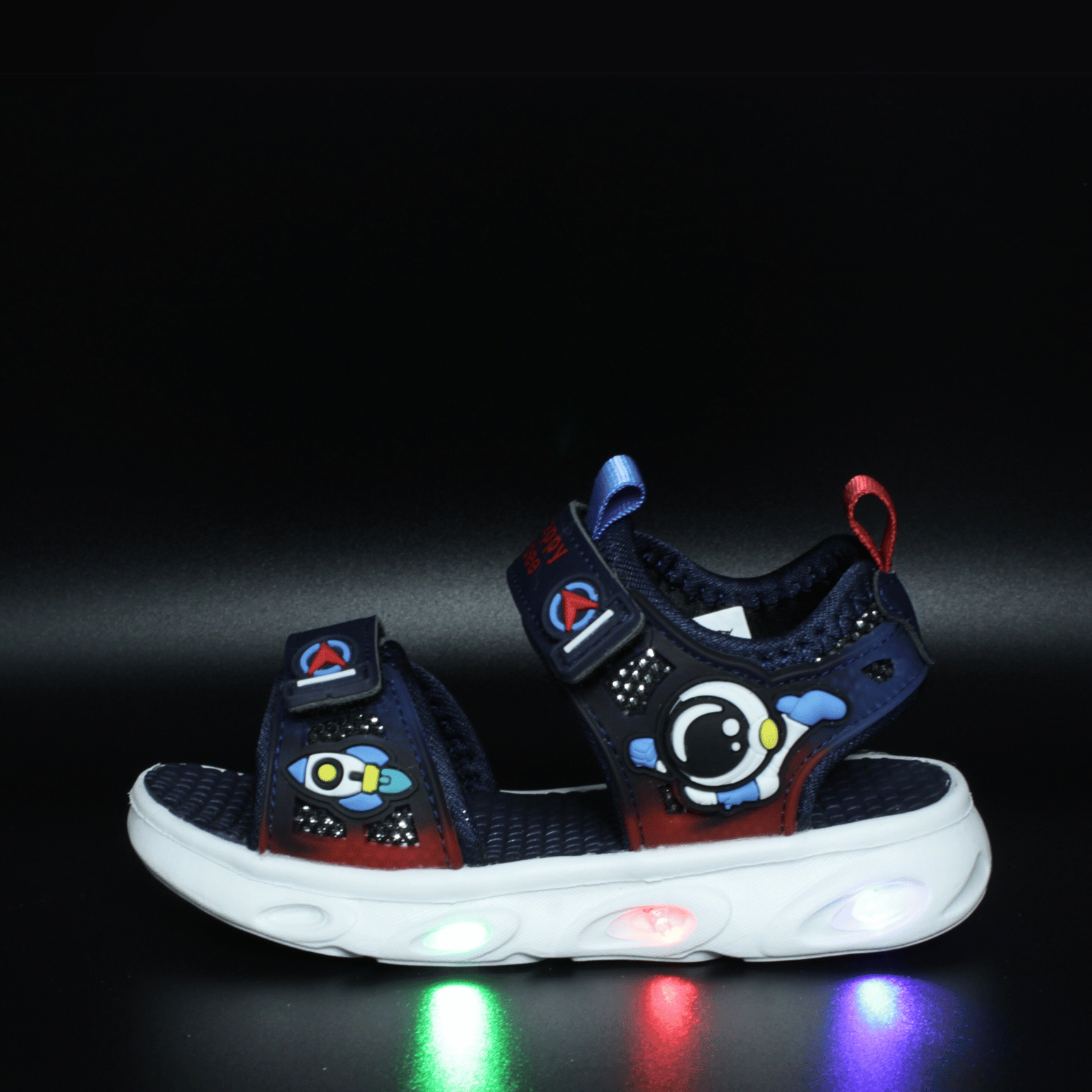Sandale baieti cu luminite LED Happy Bee 992660, navy, 25-30