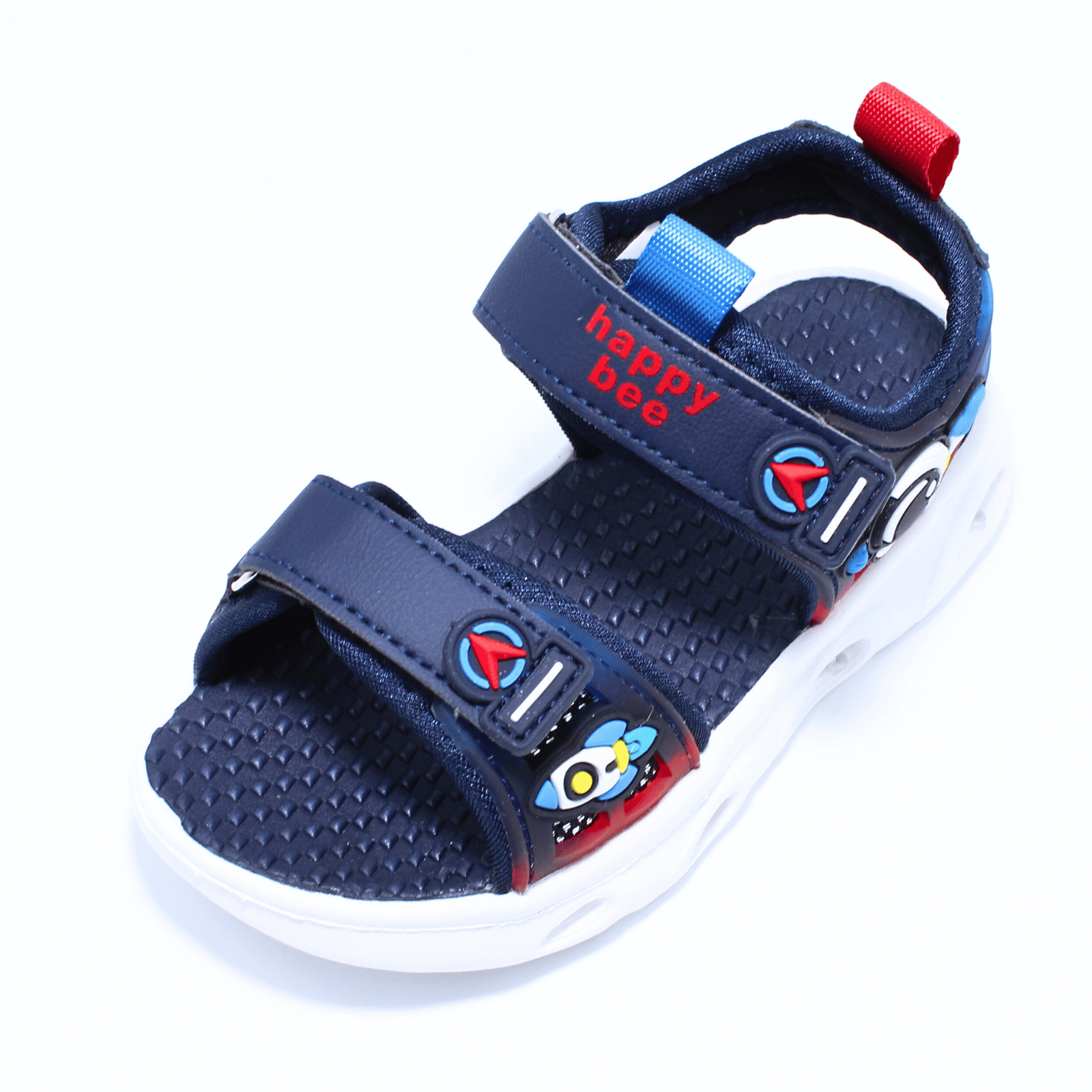 Sandale baieti cu luminite LED Happy Bee 992660, navy, 25-30