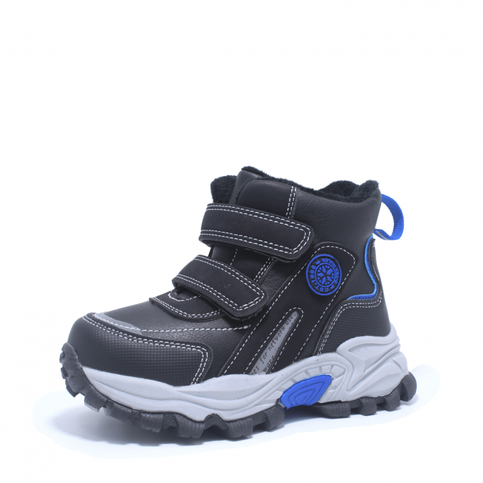 Ghete baieti Happy Bee 847000, piele ecologica, negru, marimi 28-35 [3]