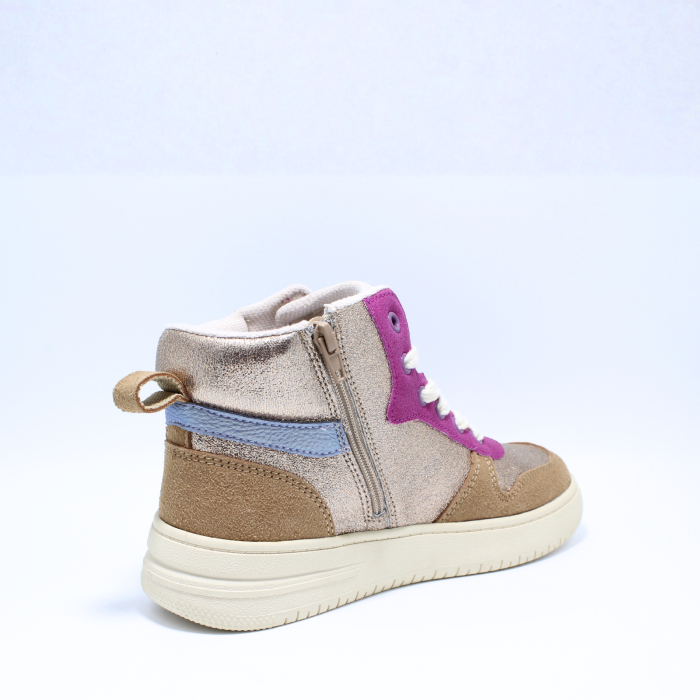 Ghete fete SJ 634991, Easy Fitting, natur-fucsia, piele ecologica, marimi 35-39 EU [4]