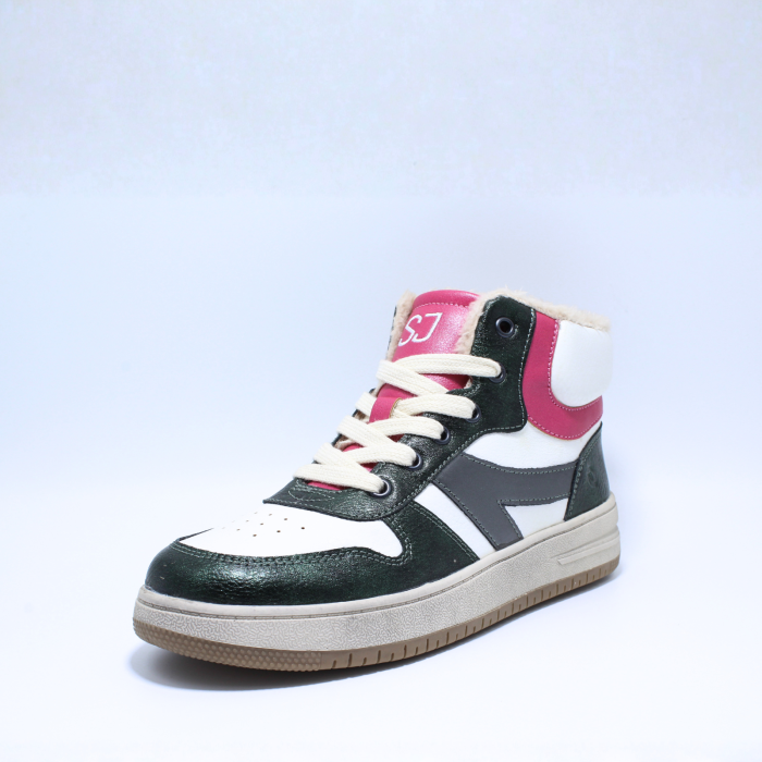 Ghete imblanite fete SJ 637848, Warm line, verde inchis, piele ecologica, marimi 35-39 EU [3]