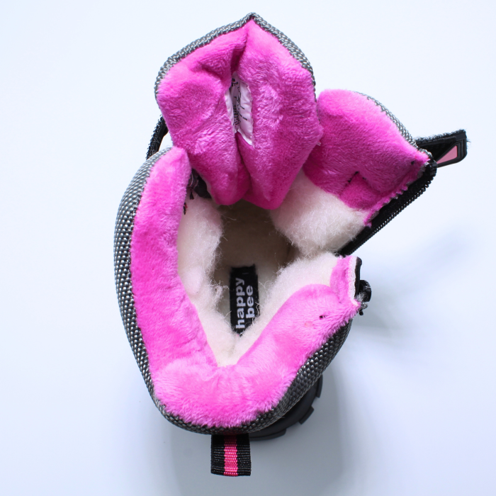 Ghete zapada imblanite fete, Happy Bee 0013870, C-Texi, negru-fucsia, marimi 28-35 [6]