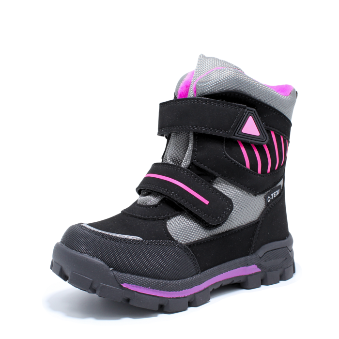 Ghete zapada imblanite fete, Happy Bee 0013870, C-Texi, negru-fucsia, marimi 28-35 [3]
