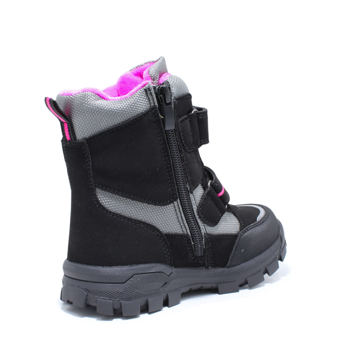 Ghete zapada imblanite fete, Happy Bee 0013870, C-Texi, negru-fucsia, marimi 28-35 [4]