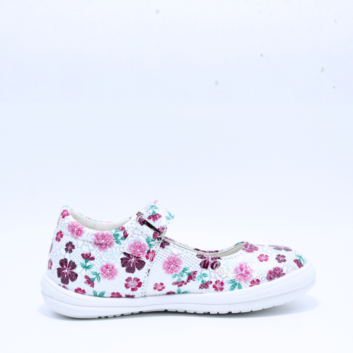 Pantofi balerini Happy Bee 928340, alb-mov, motiv floral, marimi 25-30 [2]