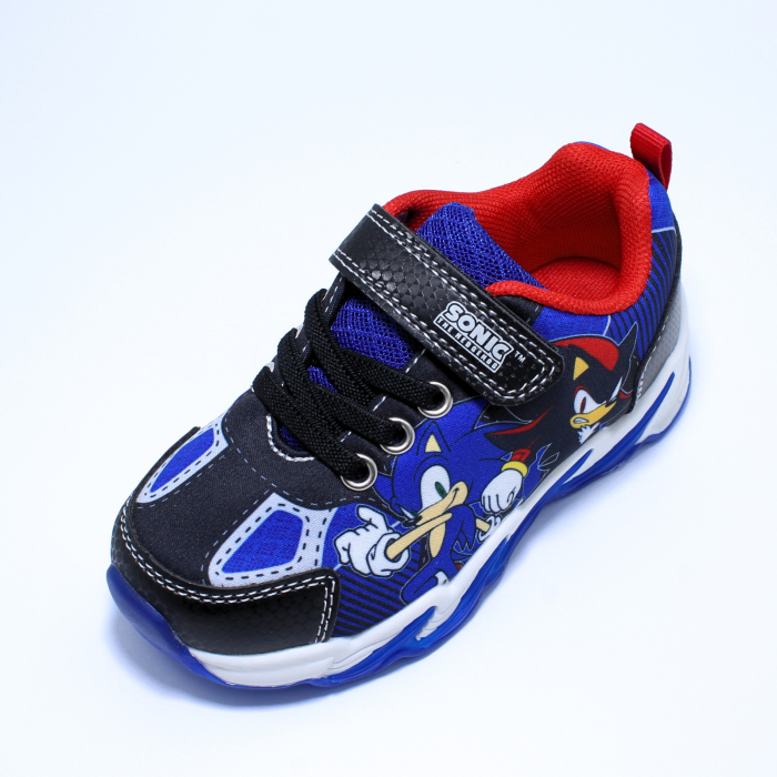 Pantofi sport cu luminite Sonic 001505, negru-albastru, marimi 25-33 EU [7]