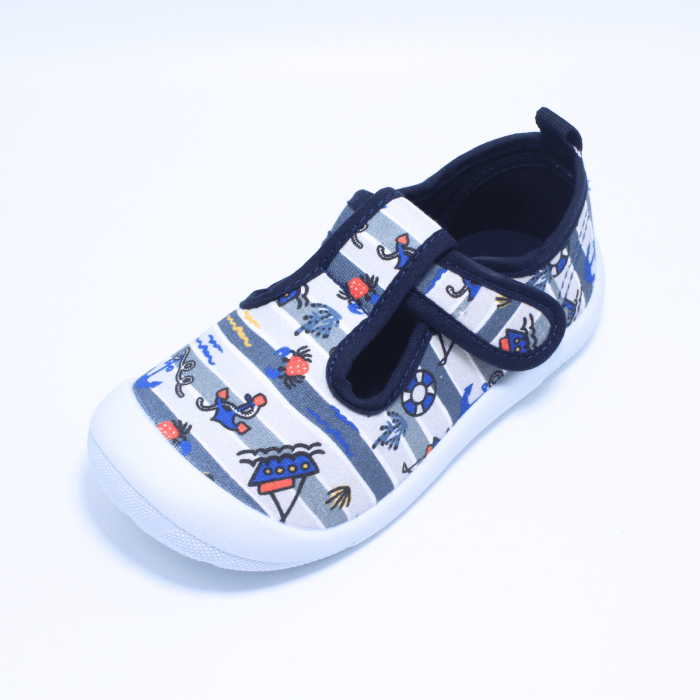 Papuci cu velcro baieti Happy Bee 943573, navy-gri , marimi 21-26 [5]