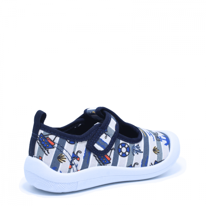 Papuci cu velcro baieti Happy Bee 943573, navy-gri , marimi 21-26 [4]