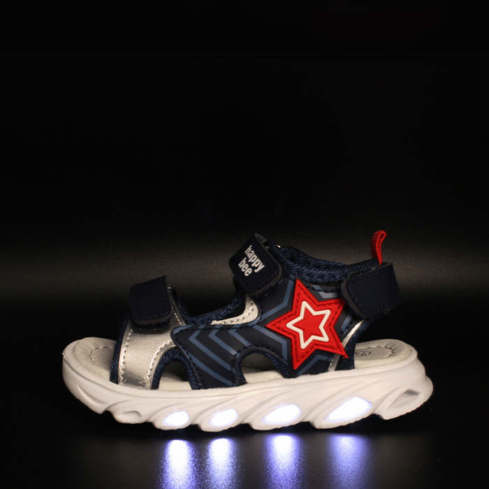 Sandale baieti cu luminite LED Happy Bee 981050, navy, marimi 31-36 [2]