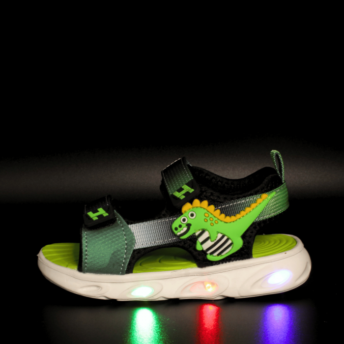 Sandale baieti cu luminite LED Happy Bee 992630, verde, marimi 20-30 [2]