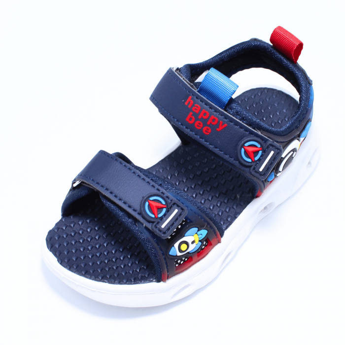 Sandale baieti cu luminite LED Happy Bee 992660, navy, marimi 25-30 [6]