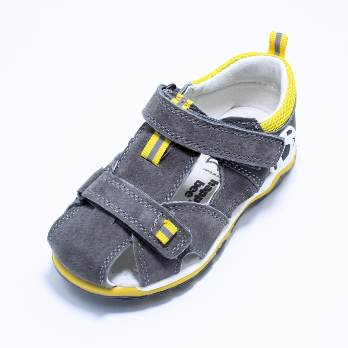 Sandale baieti din piele Happy Bee 944494, gri-galben, marimi 25-30 [5]