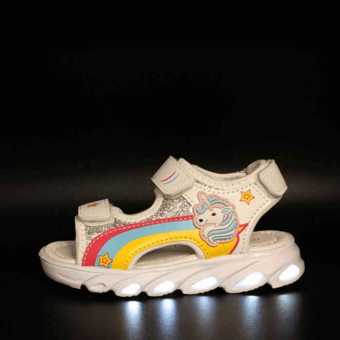 Sandale fete cu luminite LED Happy Bee 931090, alb, marimi 25-30 [2]