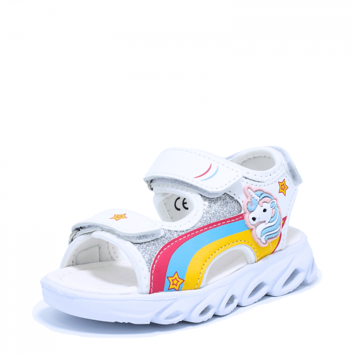Sandale fete cu luminite LED Happy Bee 931090, alb, marimi 25-30 [4]