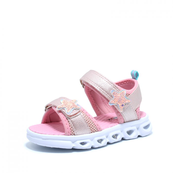 Sandale fete cu luminite LED, Sprox 534239, talpa EVA, roz-auriu, 24-32 EU | kiddiespride.ro [4]