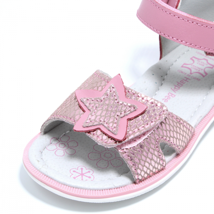 Sandale fete din piele, Happy Bee 145710, roz, 31-36 | kiddiespride.ro [5]