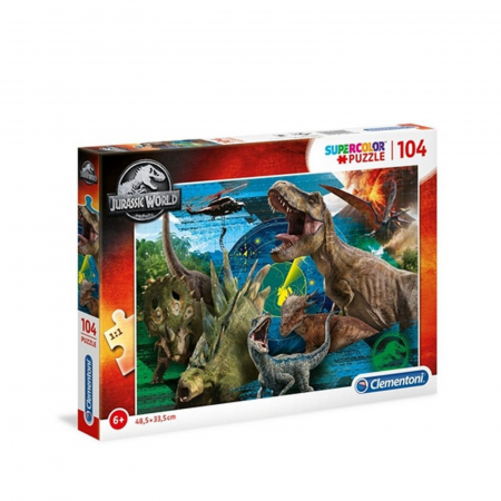 Puzzle 104 piese Jurassic World Supercolor | kiddiespride.ro [0]