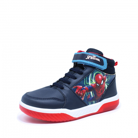 Ghete baieti Spiderman cu luminite LED, 012095, navy/rosu, marimi 28-33 [3]