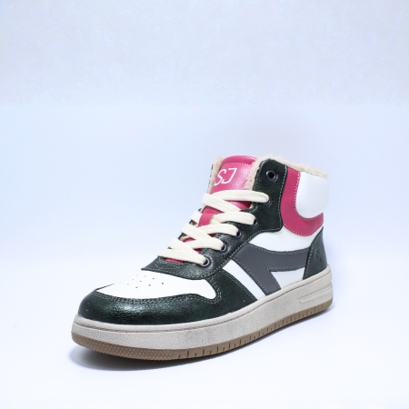 Ghete imblanite fete SJ 637848, Warm line, verde inchis, piele ecologica, marimi 35-39 EU [2]