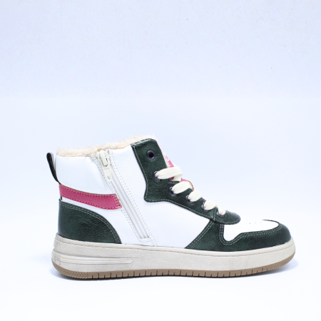 Ghete imblanite fete SJ 637848, Warm line, verde inchis, piele ecologica, marimi 35-39 EU [1]