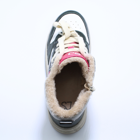 Ghete imblanite fete SJ 637848, Warm line, verde inchis, piele ecologica, marimi 35-39 EU [7]