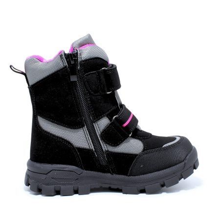 Ghete zapada imblanite fete, Happy Bee 0013870, C-Texi, negru-fucsia, marimi 28-35 [1]