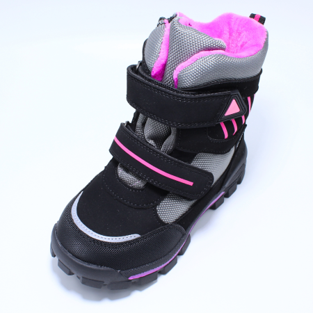 Ghete zapada imblanite fete, Happy Bee 0013870, C-Texi, negru-fucsia, marimi 28-35 [4]