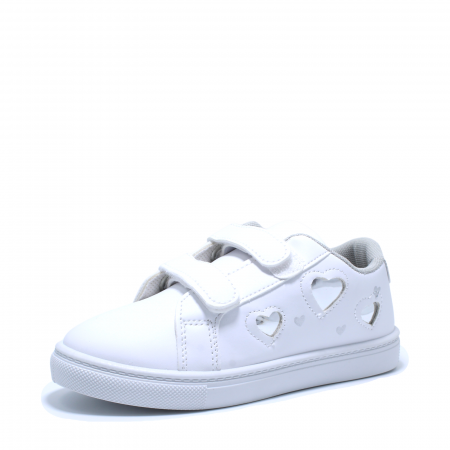 Pantofi albi fete D.T. New York 866700, inimioare argintii, marimi 25-30 [1]