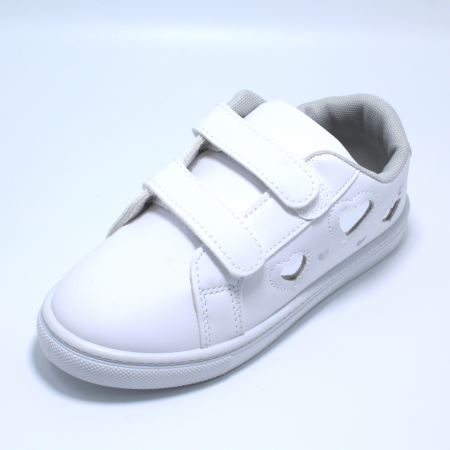 Pantofi albi fete D.T. New York 866700, inimioare argintii, marimi 25-30 [4]