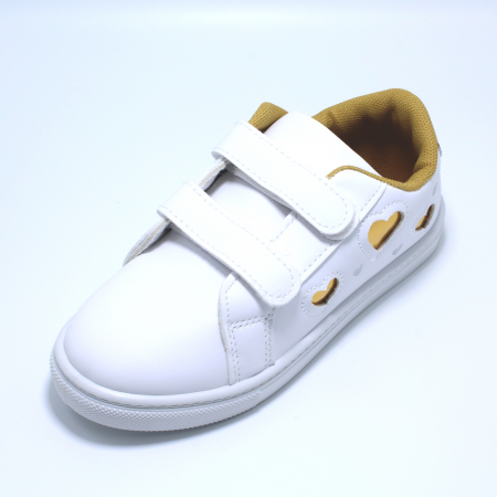 Pantofi albi fete D.T. New York 866700, inimioare aurii, marimi 25-30 [4]