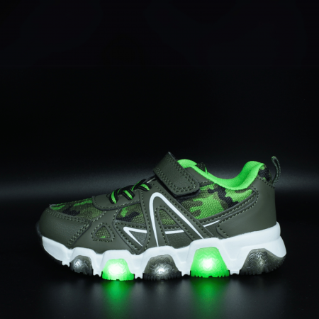 Pantofi sport cu luminite D.T. New York 966530, verde army, marimi 28-35 EU | kiddiespride.ro [1]