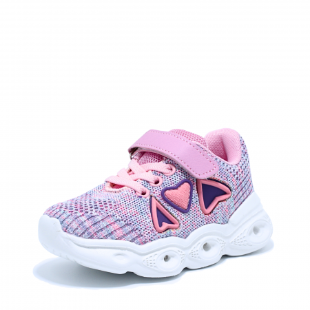 Pantofi sport cu luminite Happy Bee 935810, textili, roz, marimi 25-30 [1]