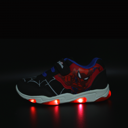 Pantofi sport cu luminite, Spiderman (Marvel) 9925, negru, marimi 25-33 | kiddiespride.ro [1]