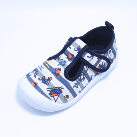 Papuci cu velcro baieti Happy Bee 943573, navy-gri , marimi 21-26 [4]