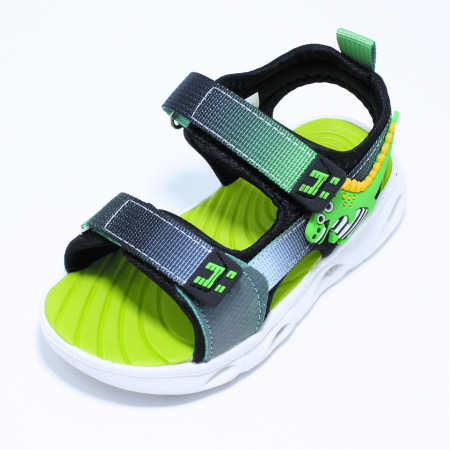 Sandale baieti cu luminite LED Happy Bee 992630, verde, marimi 20-30 [5]