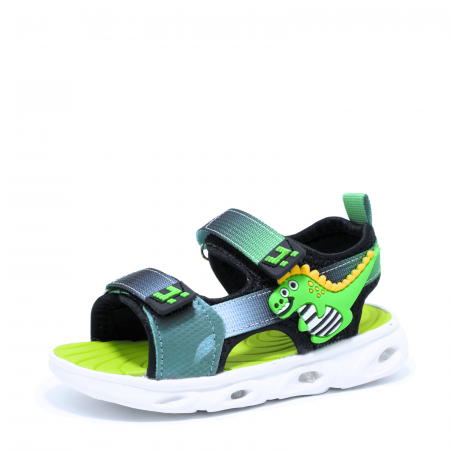 Sandale baieti cu luminite LED Happy Bee 992630, verde, marimi 20-30 [3]