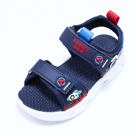 Sandale baieti cu luminite LED Happy Bee 992660, navy, marimi 25-30 [5]