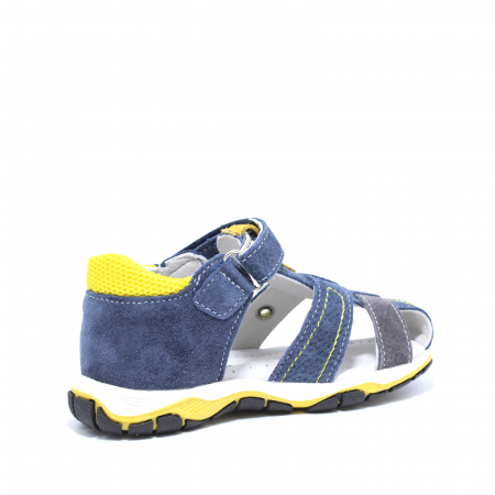 Sandale baieti din piele, Happy Bee 610294, albastru-galben, 25-30 | kiddiespride.ro [3]