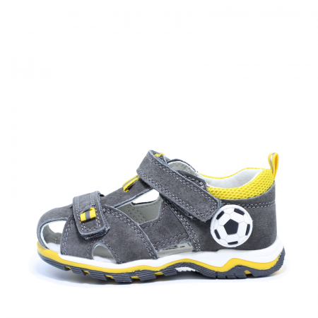 Toate produsele - Sandale baieti din piele Happy Bee 944494, gri-galben, marimi 25-30