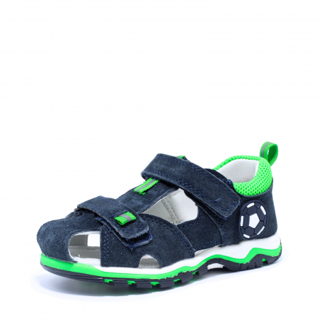 Sandale baieti din piele Happy Bee 944494, navy-verde, marimi 25-30 [2]