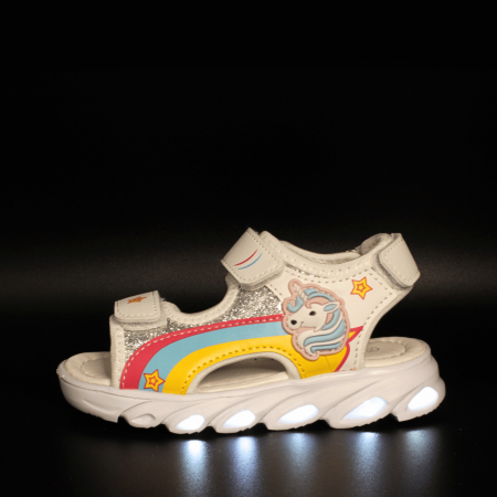 Sandale fete cu luminite LED Happy Bee 931090, alb, marimi 25-30 [1]